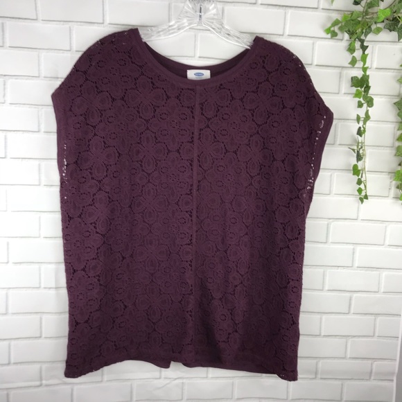 Old Navy Tops - 🍁Old Navy Purple Lace Sleeveless Top